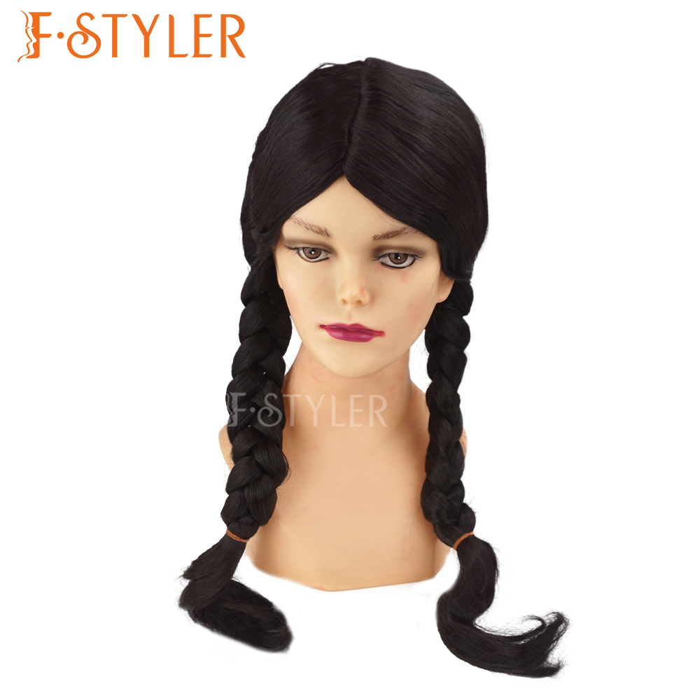 Addams Double Braids Wednesday Costume Wig