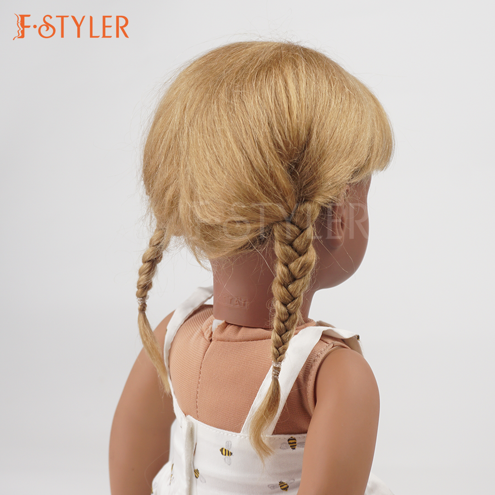 Brown Double Braids Long Hair 18 American Doll Wig size 11-12