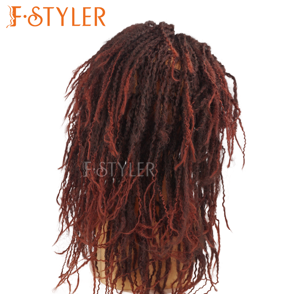 Dark Reddish Crochet Twist Hair Fashion Synthetic Costume Wig