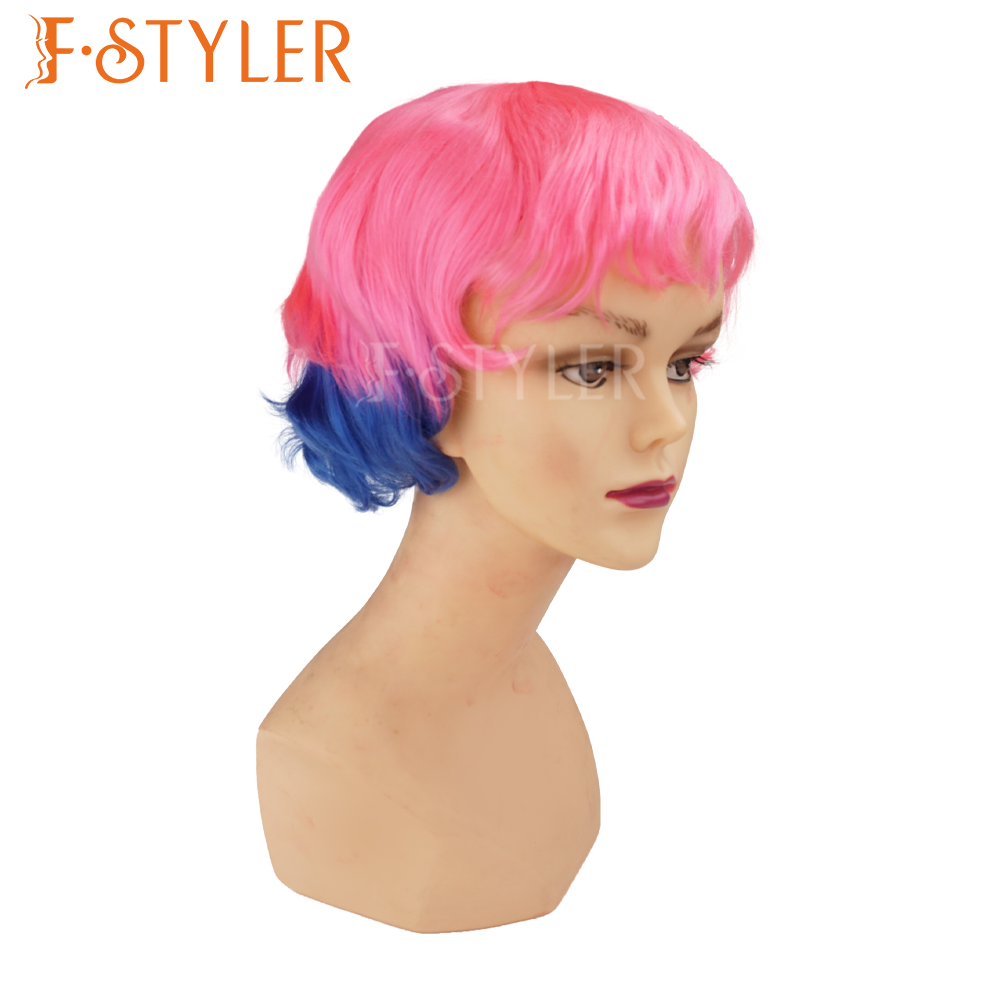 Fashion Short Boy Synthetic Fake Hair with Side Part Fringes