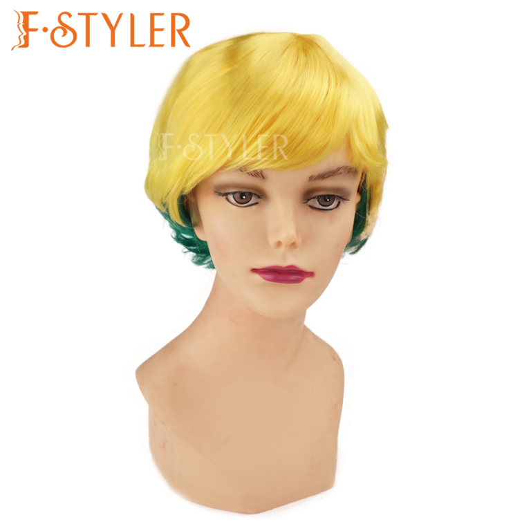 Fashion Short Boycut Synthetic Fake Hair with Side Part Fringes