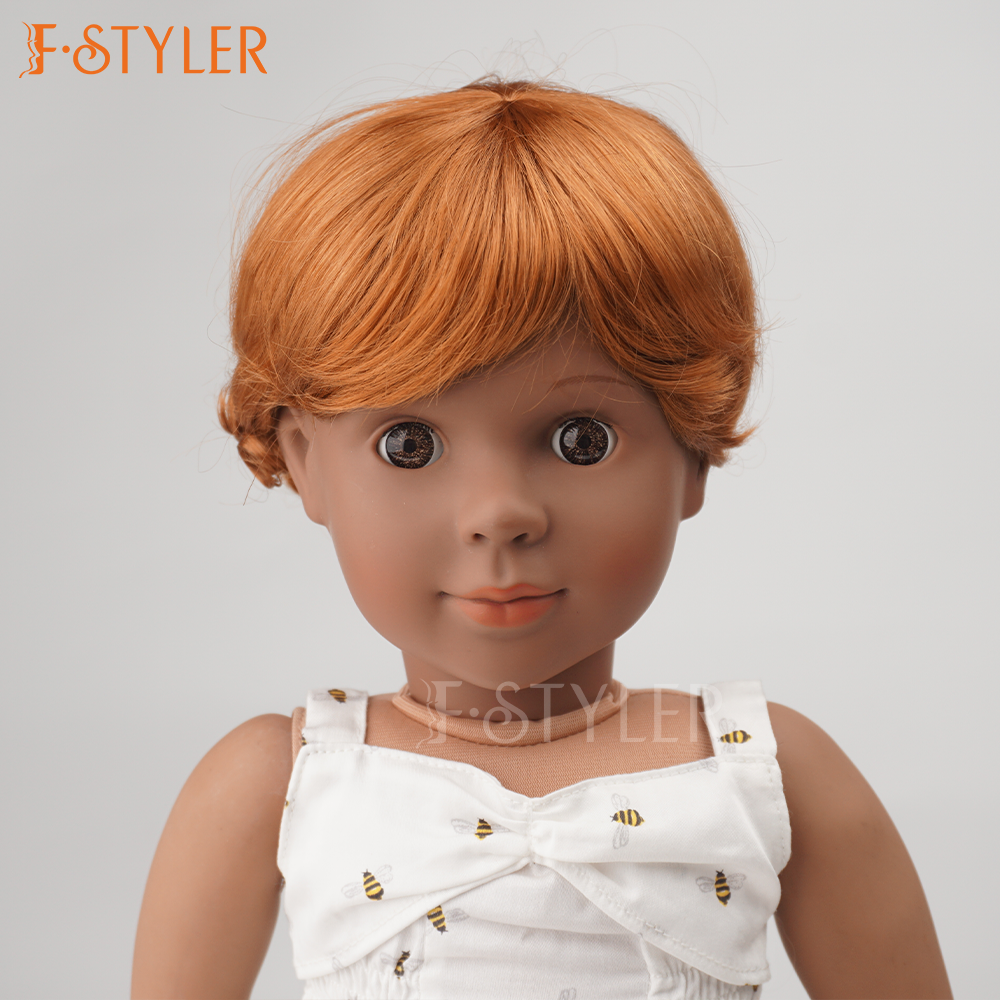 Ginger Brown Wig with Fringes for American Girl Doll