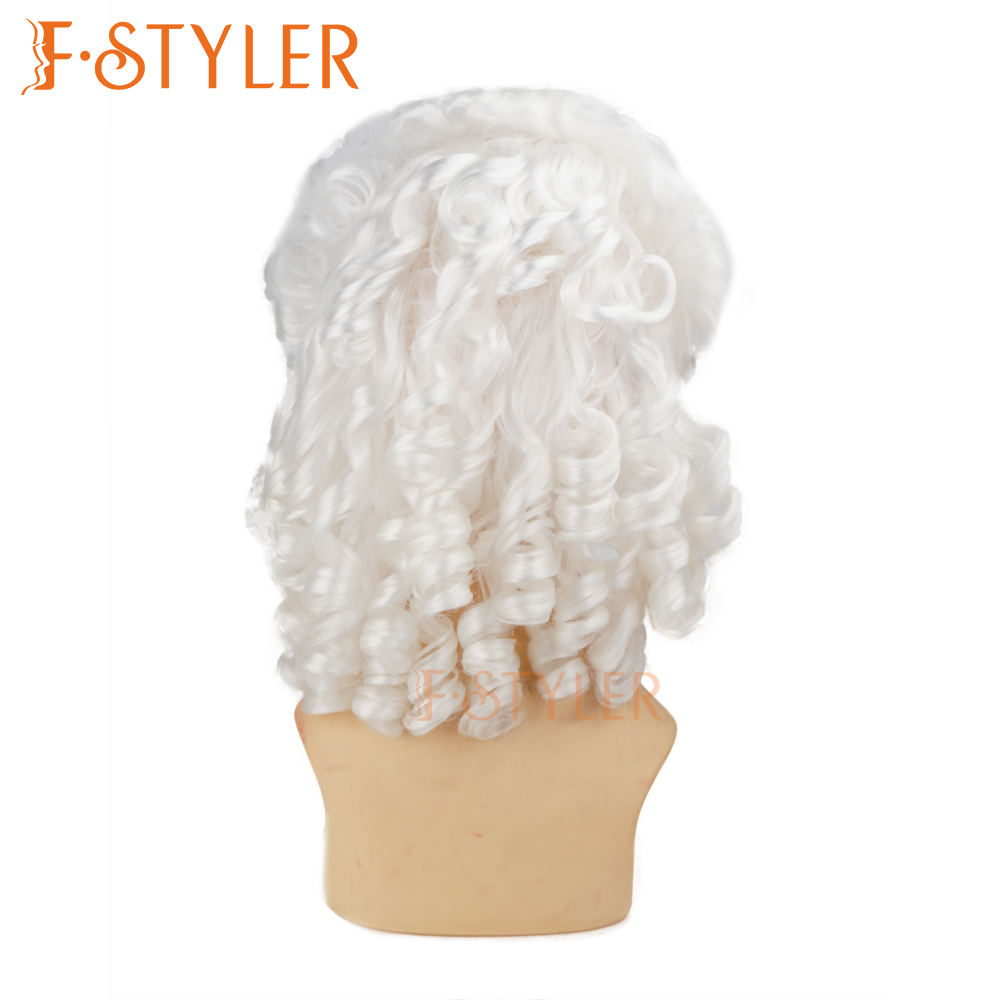 Halloween Ivory Natural Curly Synthetic Costume Wig Accessories