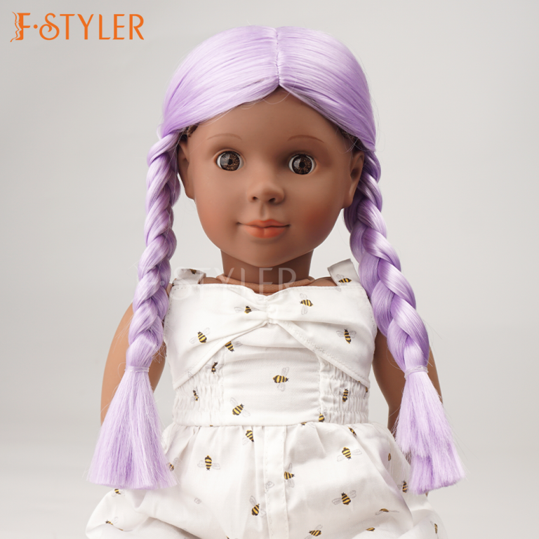 Lavender Purple Thick Braids Wig for Ball Jointed Doll