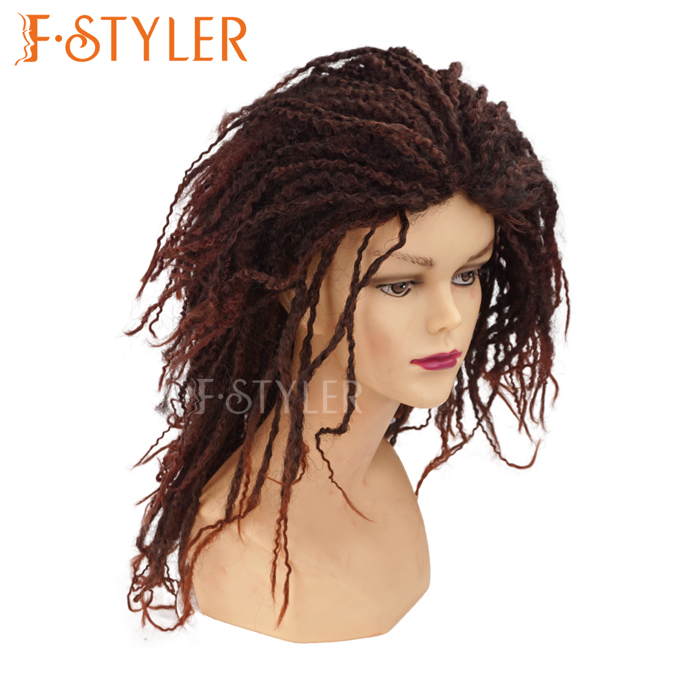 Ombre Dreadlocks Braided Synthetic Party Costume Wig Women Men