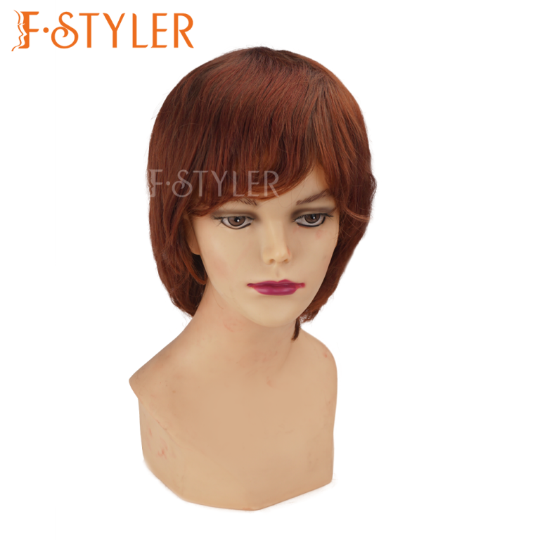 Reddish Brown Short Bob Layered Wig Synthetic Costume Wig