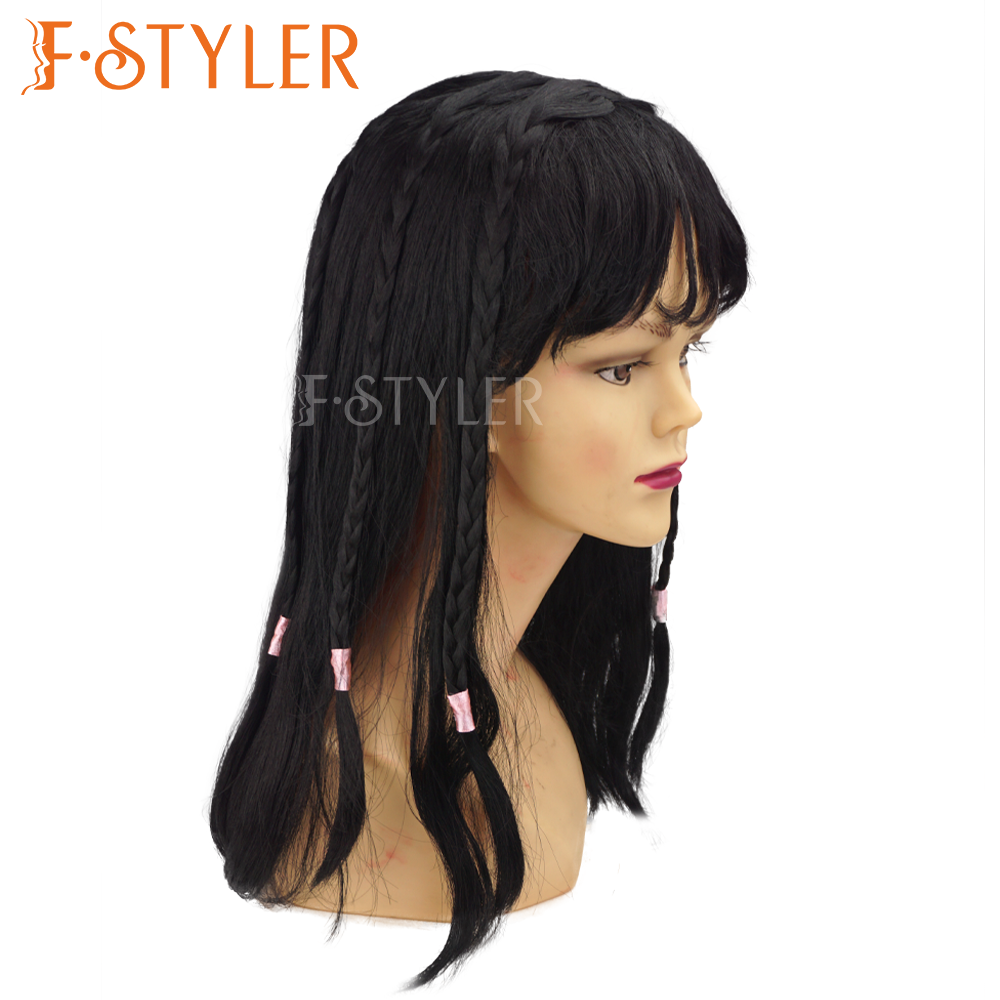 Straight Natural Synthetic Party Costume Wig Fake Hair