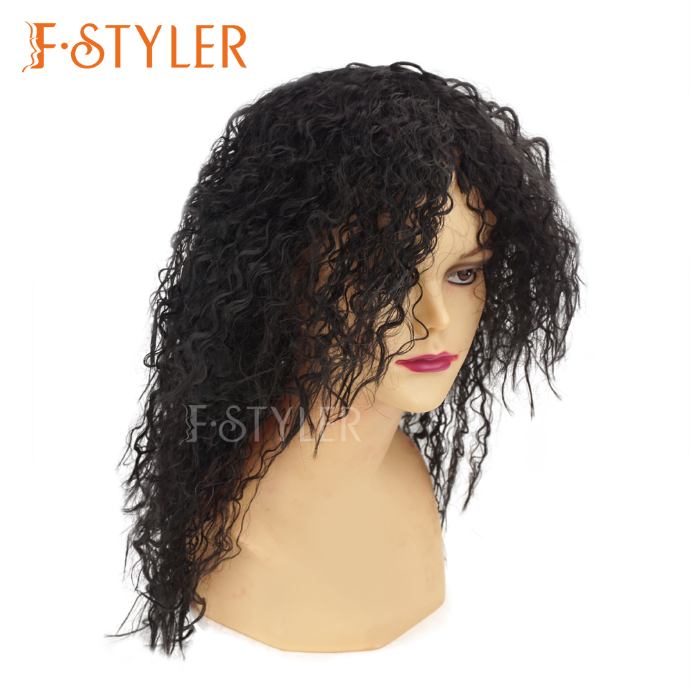 Long Curly Punk Rock Pop Style Synthetic Costume Wig