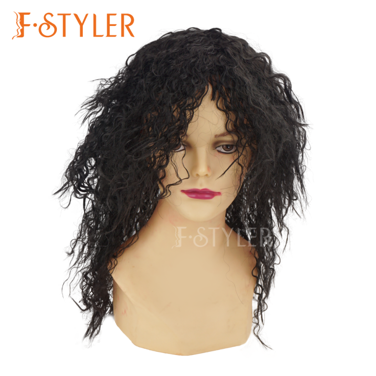 Michael Jackson Loose Curly Rock Pop Synthetic Fake Hair