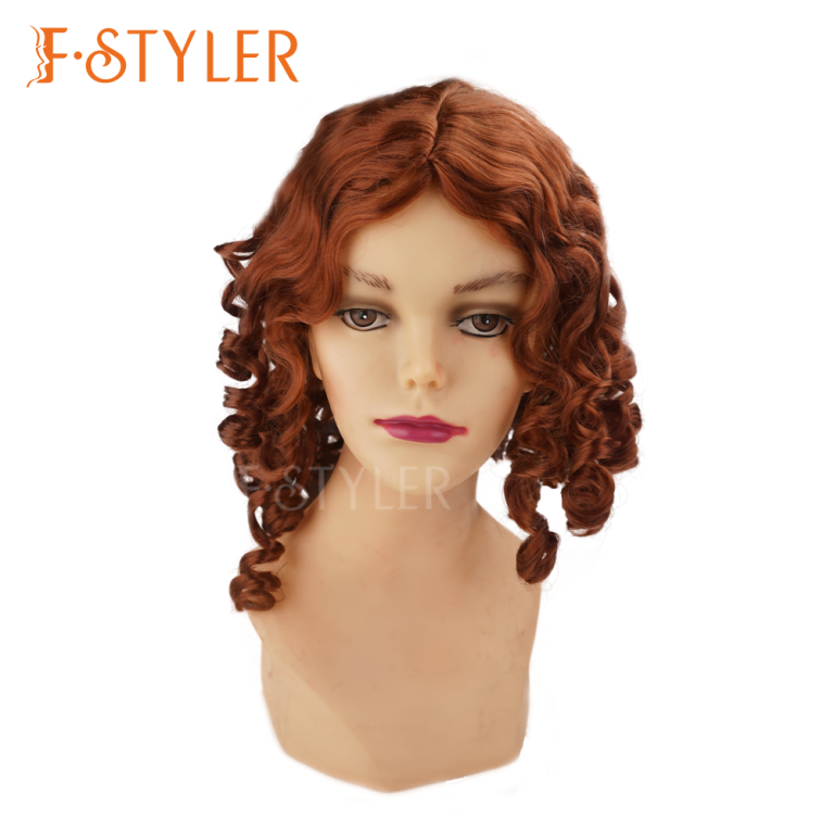 Auburn Curly Royal Style Synthetic Costume Wig Fake Hair