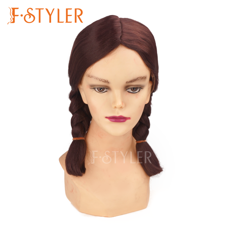 Middle Part Braiding Farm Girl Style Costume Wig Fake Hair