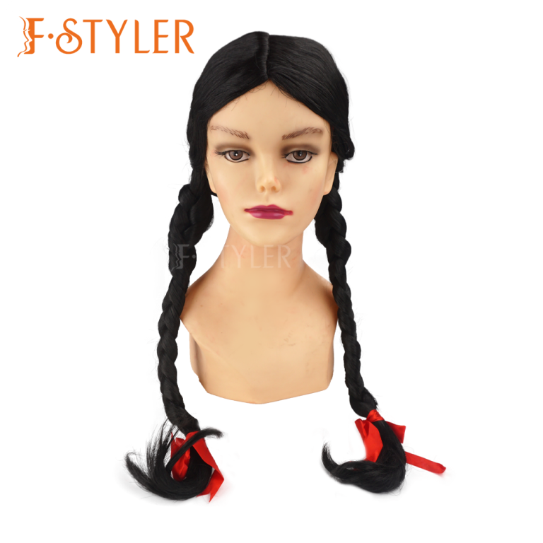 Native American Black Braids Synthetic Costume Wig Fake Hair