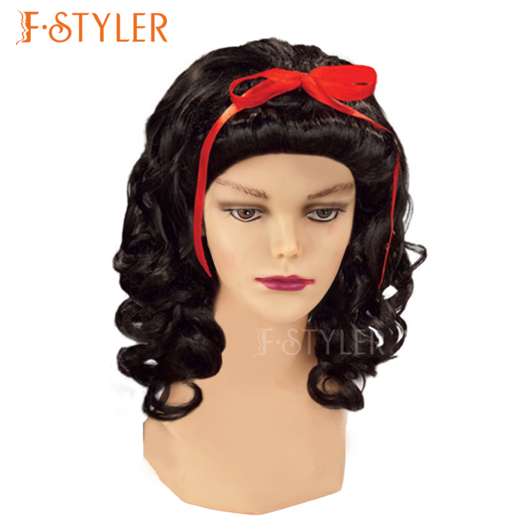 Natural Curly Snow White Synthetic Cosplay Costume Fake Hair