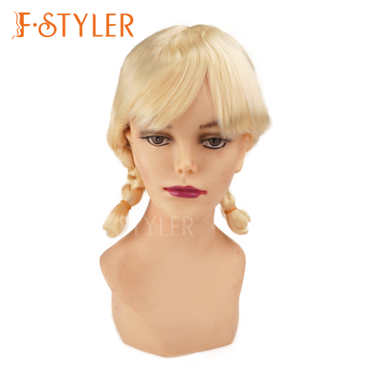 Premium Low Braided Pigtails Synthetic Costume Wig Fake Hair