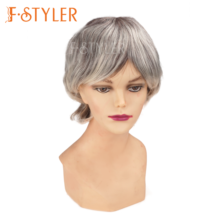 Style Short Bob Pixie Cut with Bangs Synthetic Fake Hair