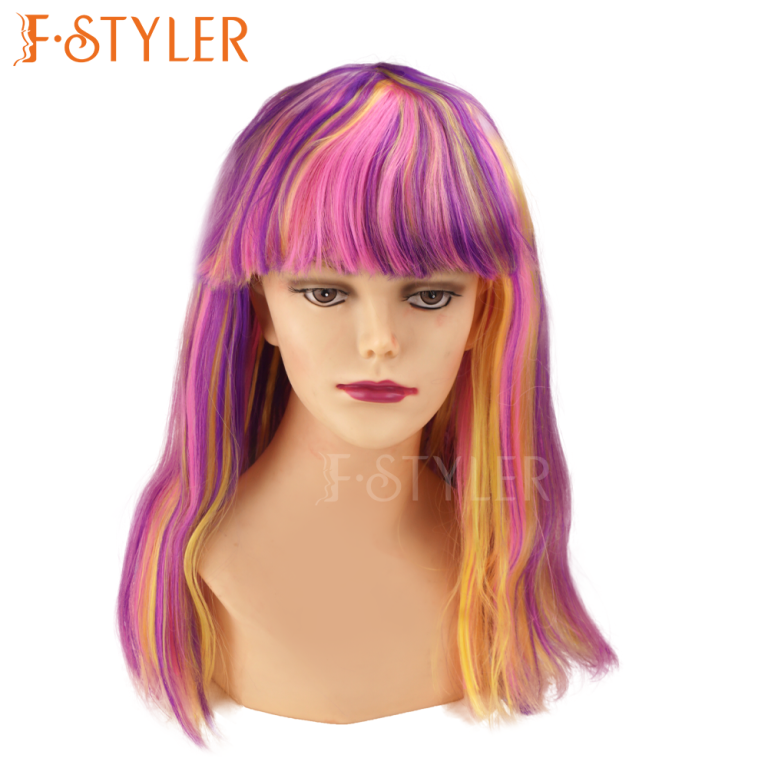 Rainbow Adult Glueless Synthetic Costume Wig Fake Hair