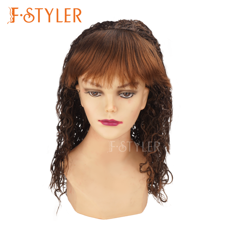 Style Long Brown Water Wave Synthetic Costume Wig Fake Hair