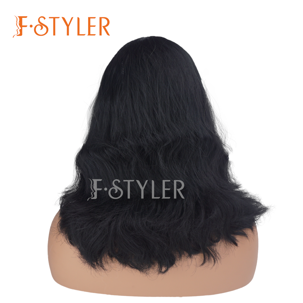 Long Black Synthetic Costume Party Wig Costume Accessories