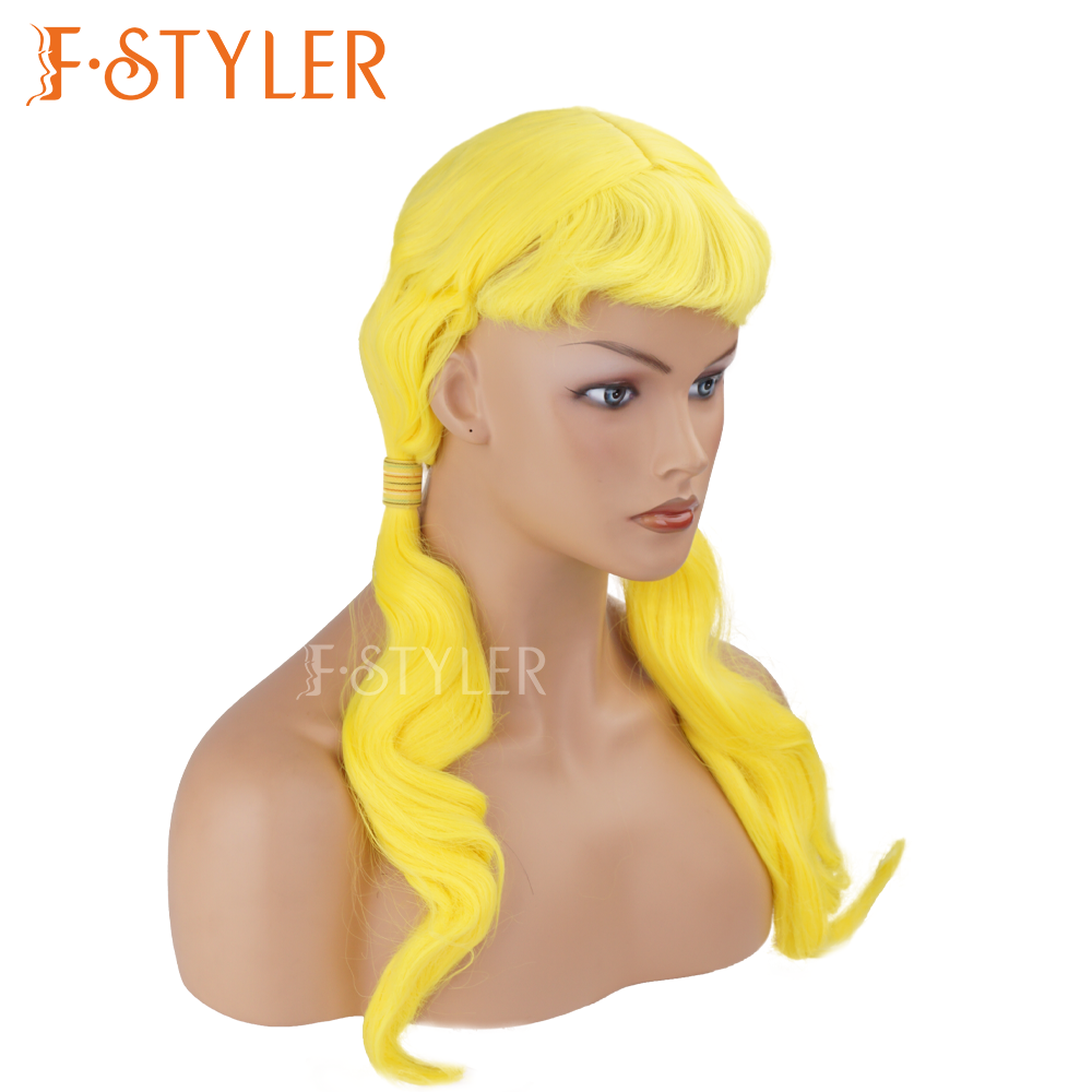 Low Split Pigtails with Blunt Bangs Synthetic Costume Wig