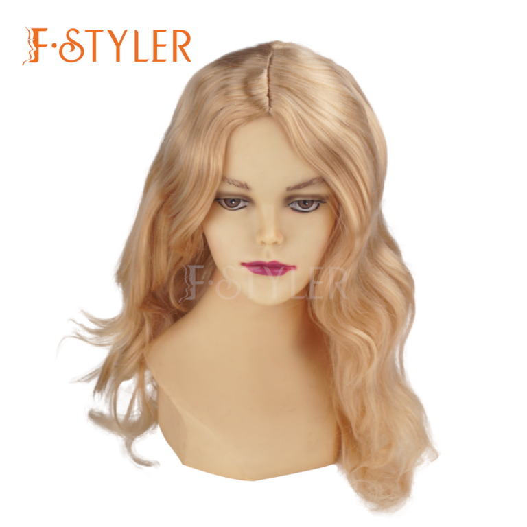 Middle Part Honey Blonde Long Wavy Synthetic Fake Hair