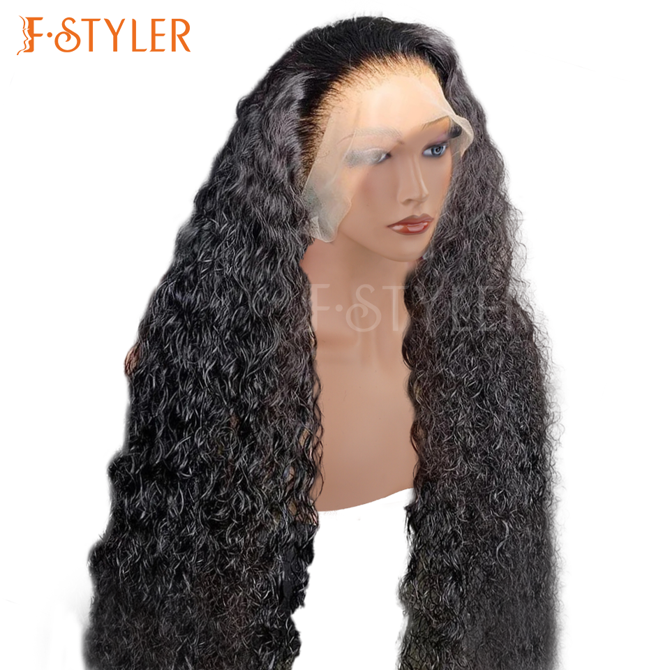 Black Water Wave Lace Frontal Hair Synthetic Daily Wig