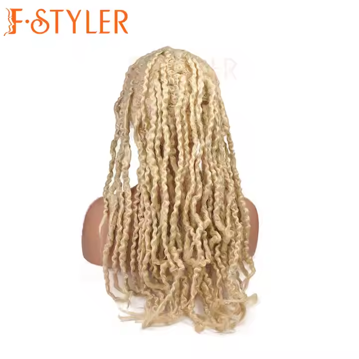 Blonde Dreadlocks Long Curly Rolls Synthetic Daily Wig