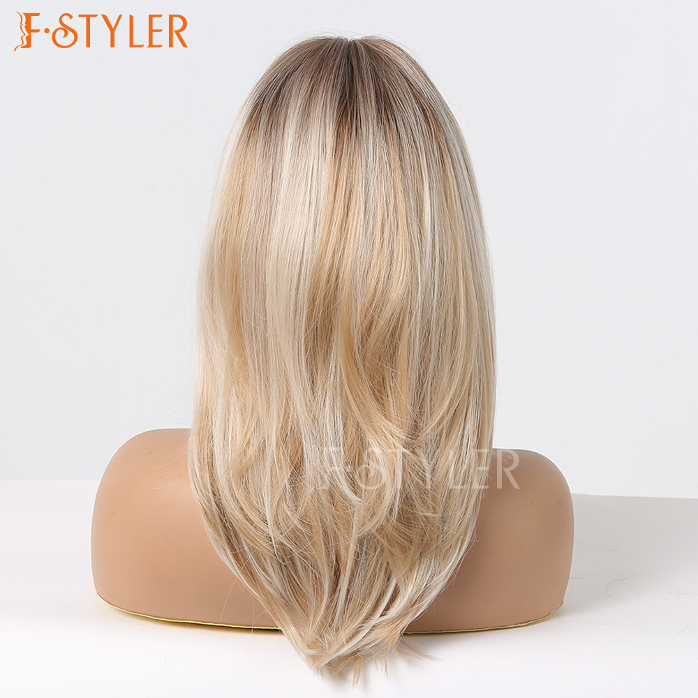 Long Platinum Blonde Hairstyle Glueless Synthetic Daily Wig