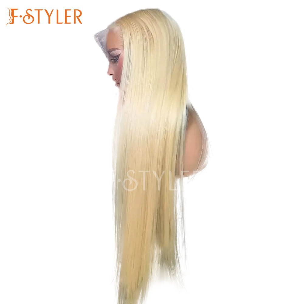 Long Silky Platinum Blonde Lace Front Synthetic Daily Wig