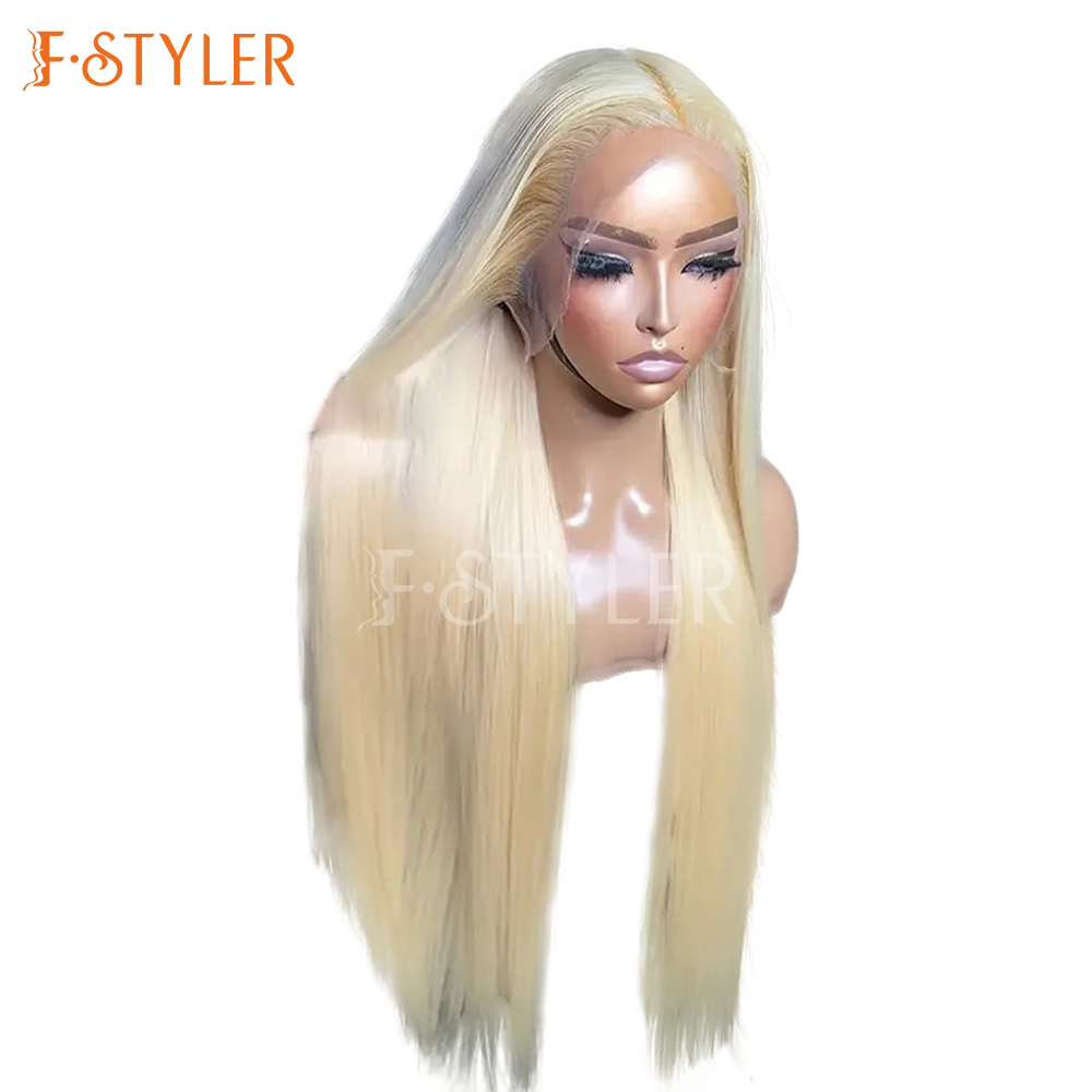 Middle Part Blonde Lace Front Synthetic Daily Wig Fake Hair