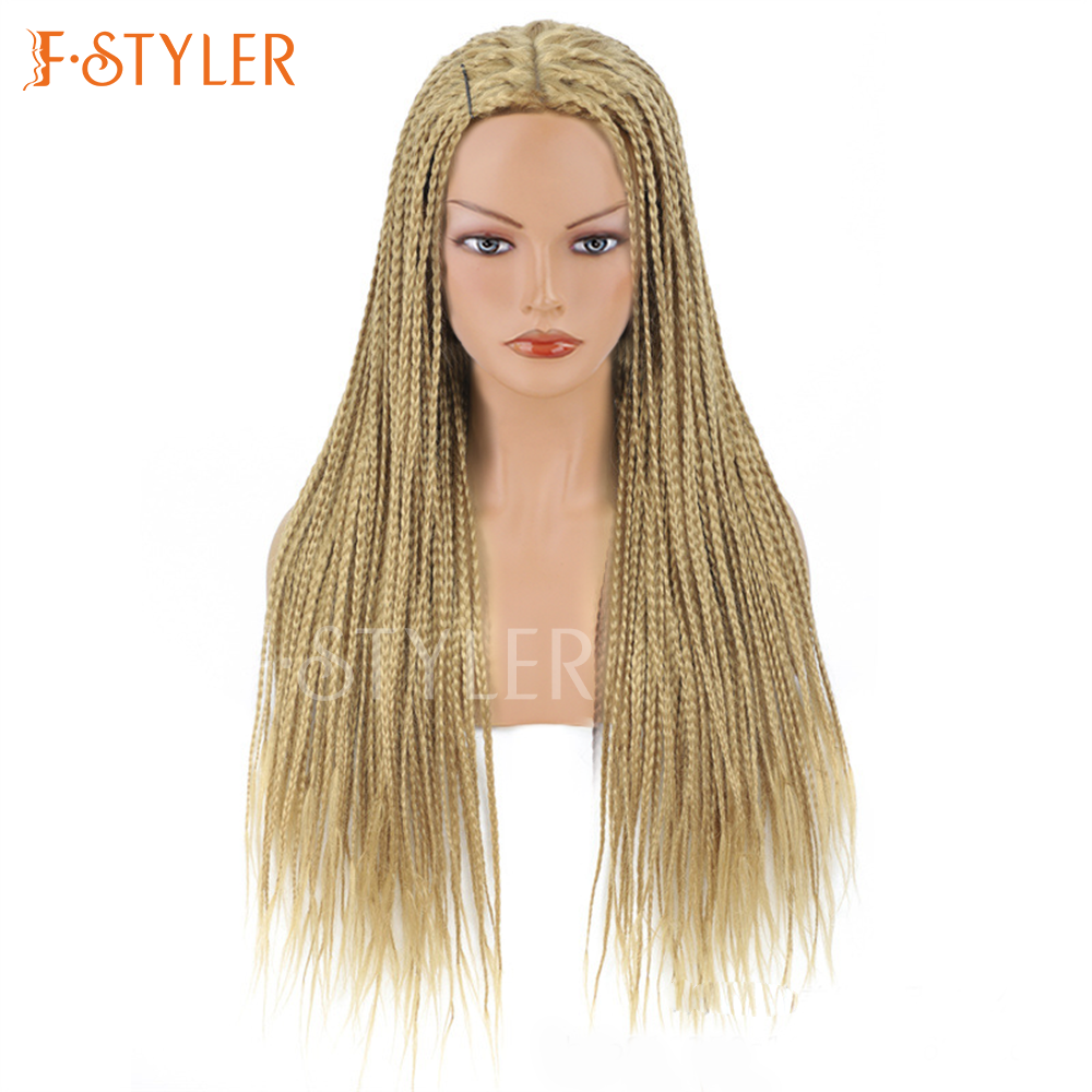 Premium Blonde Long Box Braids Synthetic Daily Wig