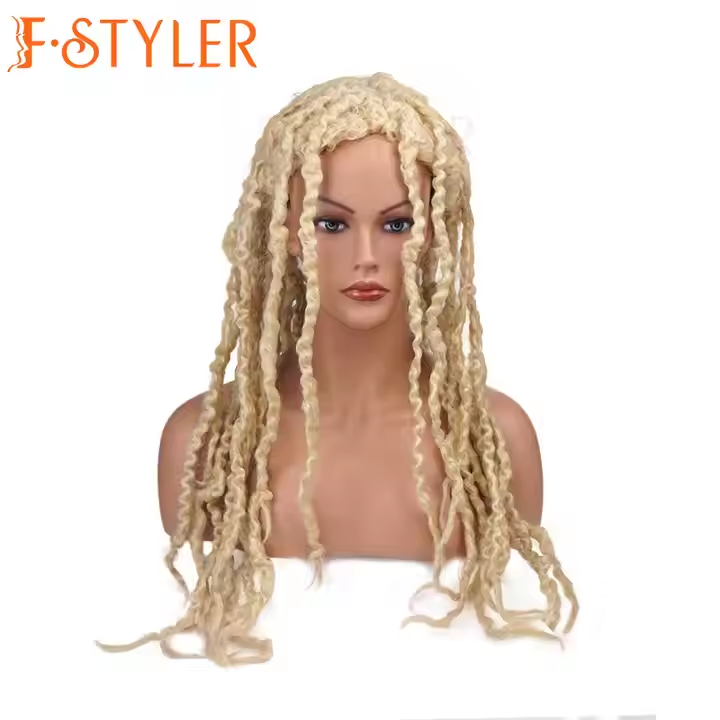 Unisexual Dreadlocks Long Curly Rolls Synthetic Daily Wig