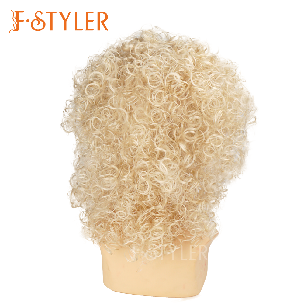 Vintage 70s 80s Fluffy Curly Synthetic Party Wig for Women