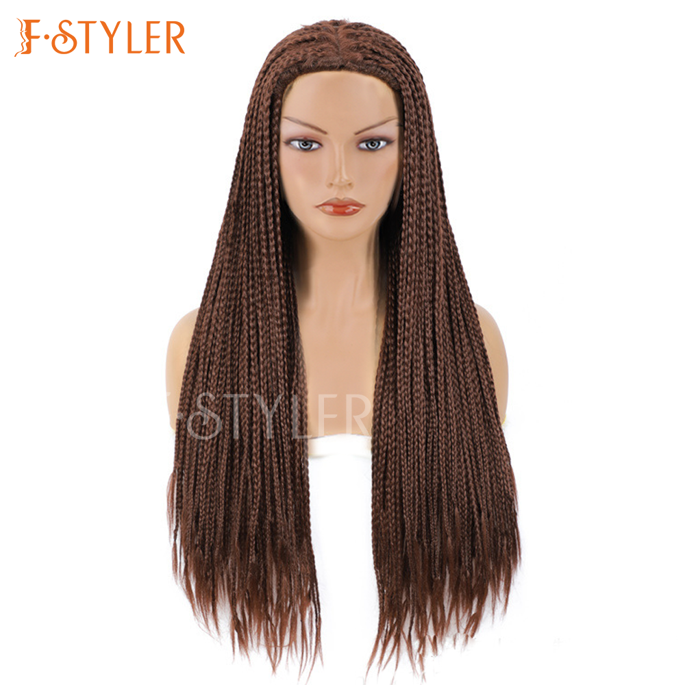 Wine Red Long Box Braids Rock Punk Synthetic Daily Wig